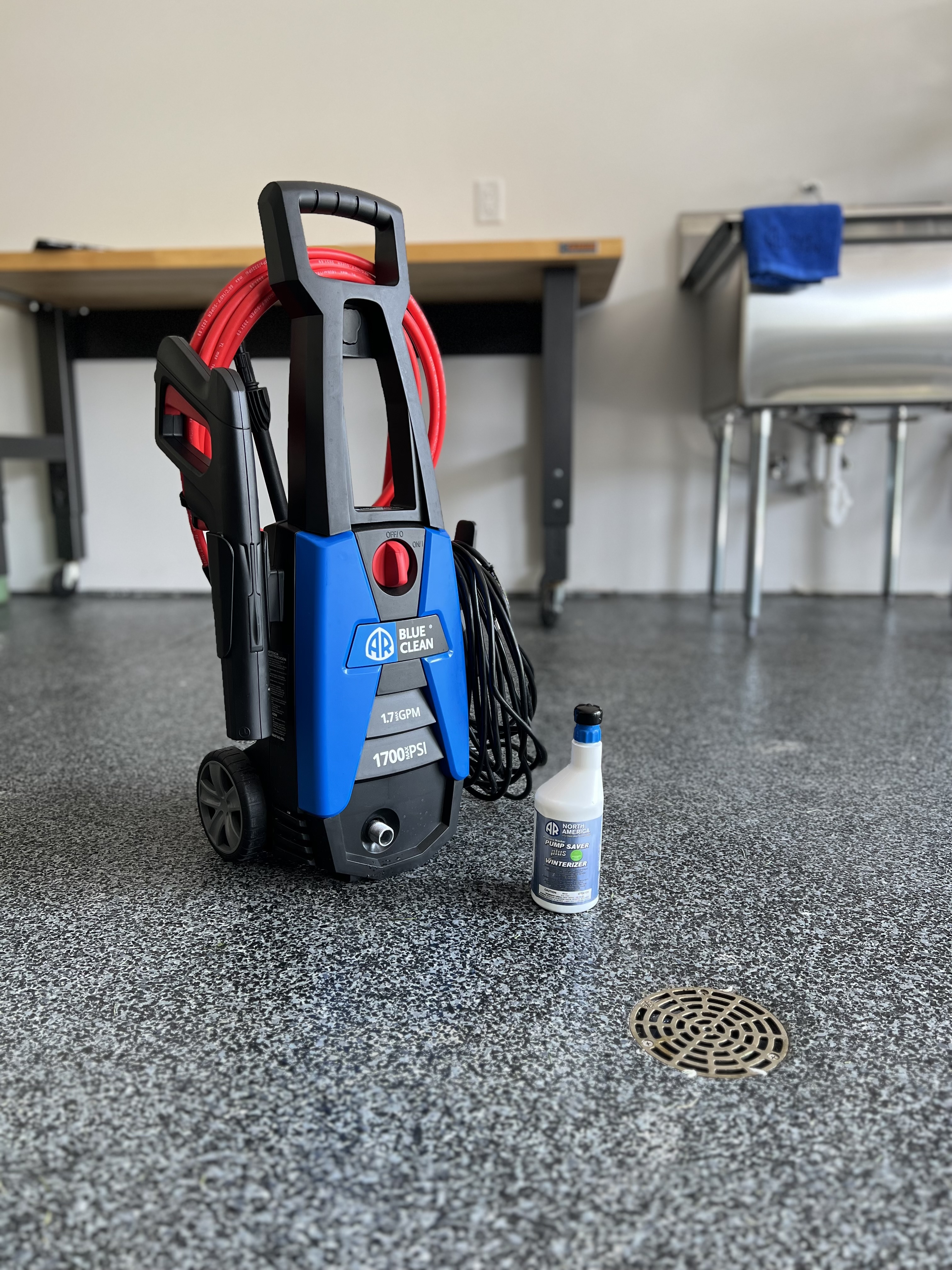 Pressure Washer and pump saver next to each outher Hero image